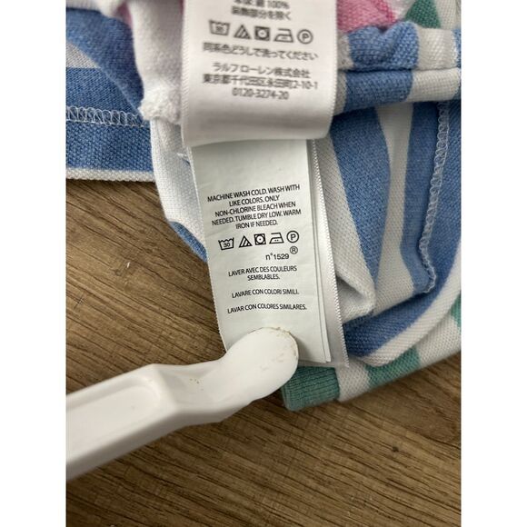 Polo Ralph Lauren Shirt Boys Large Striped Colorful Short Sleeve Preppy Polo - Picture 6 of 6